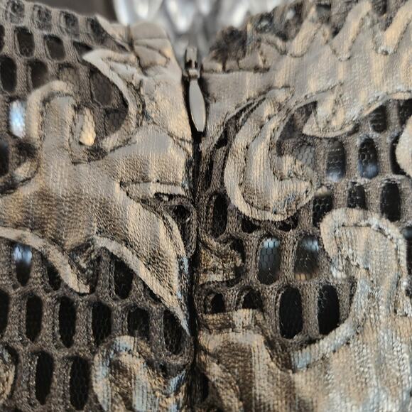 UNKNOWN Black High Low Mesh Lace Sheer 3 Layer Formal Semi Formal Womens 4 FLAW - Picture 10 of 12